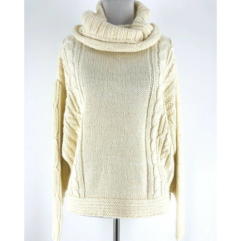 Topshop Women's Cream Turtle Neck Long Sleeve Pullover Sweater Size 0-2 NEW